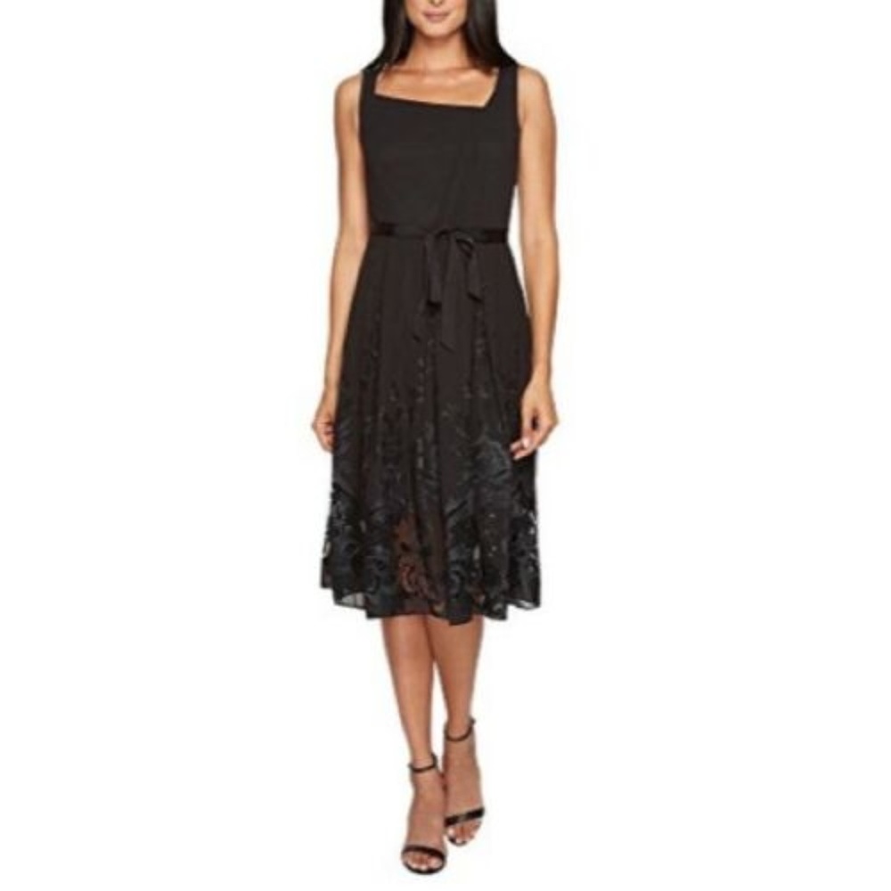 NWT Tahari Black Lace Dress Size 2